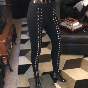 Fashion Nova Black Lace Up Pants M